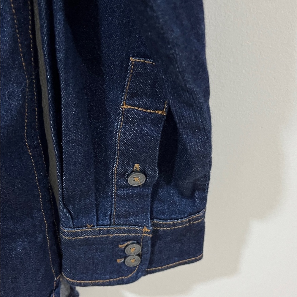 NWT Buffalo Women’s Denim Shirt M Dark Wash Button Down Cotton Long Sleeve Top - Picture 5 of 6